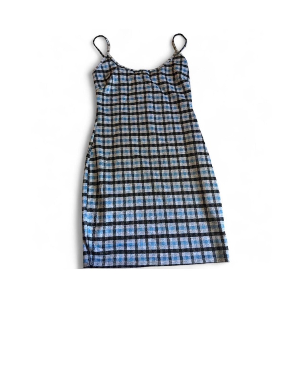 Better Be Blue and Black Plaid Slip Mini Skirt